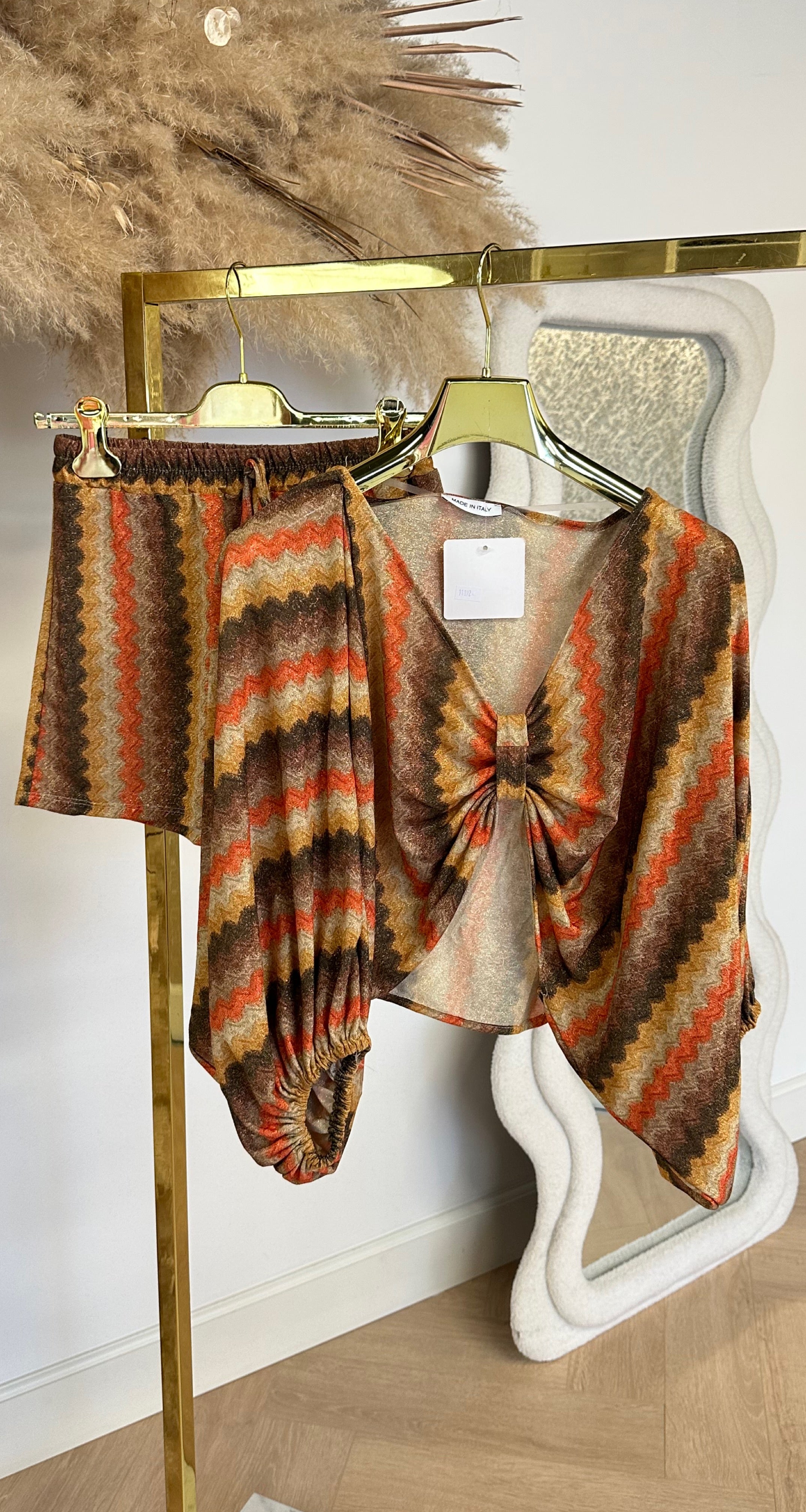SHINY WAVE TWO PIECE SET YELLOW/ORANGE