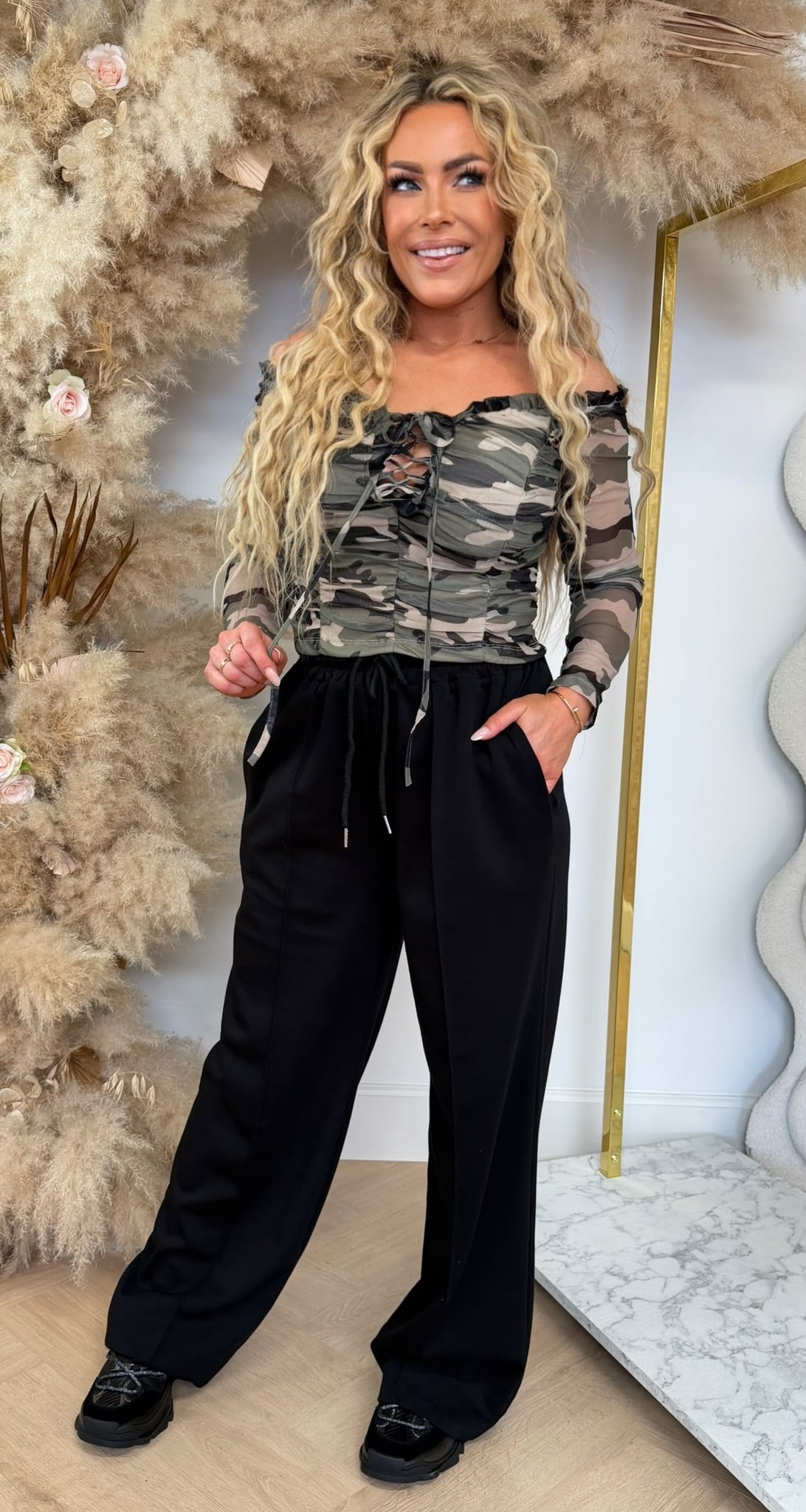 CROPPED CAMO MESH TOPJE 1081 CAMOUFLAGE