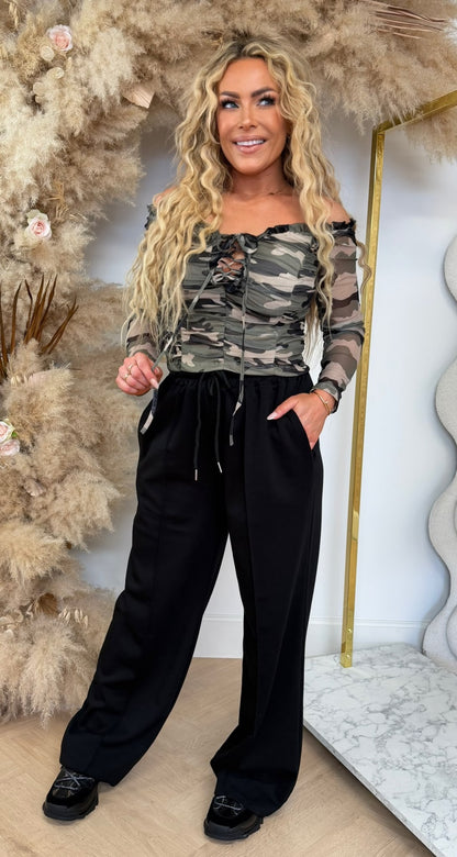CROPPED CAMO MESH TOPJE 1081 CAMOUFLAGE