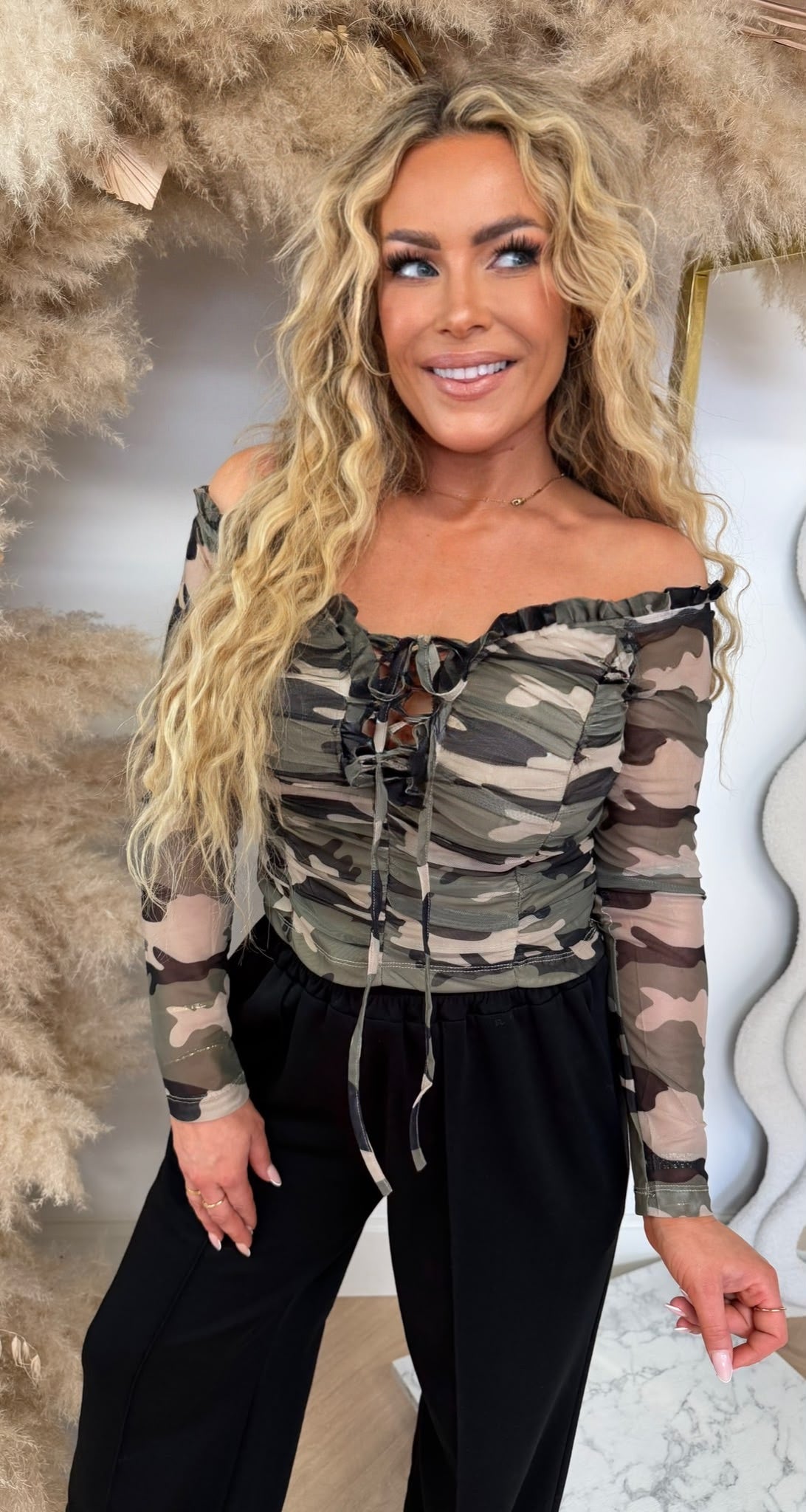 CROPPED CAMO MESH TOPJE 1081 CAMOUFLAGE