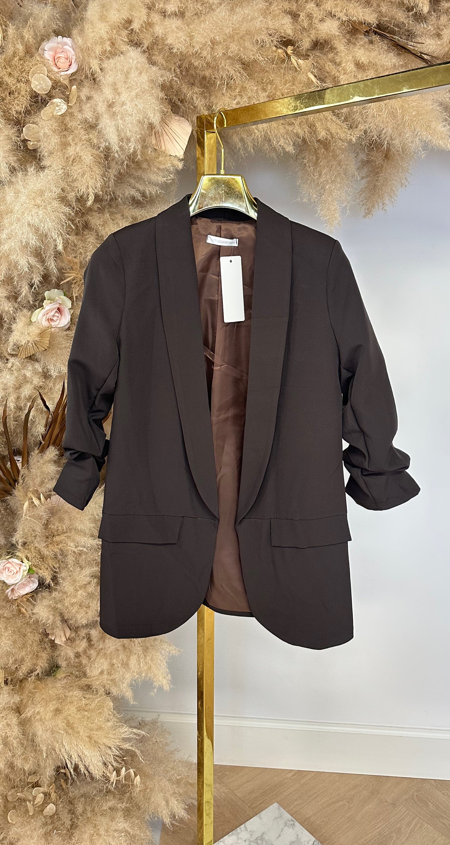 MUSTHAVE CROPPED MOUW BLAZER DARKCHOCO