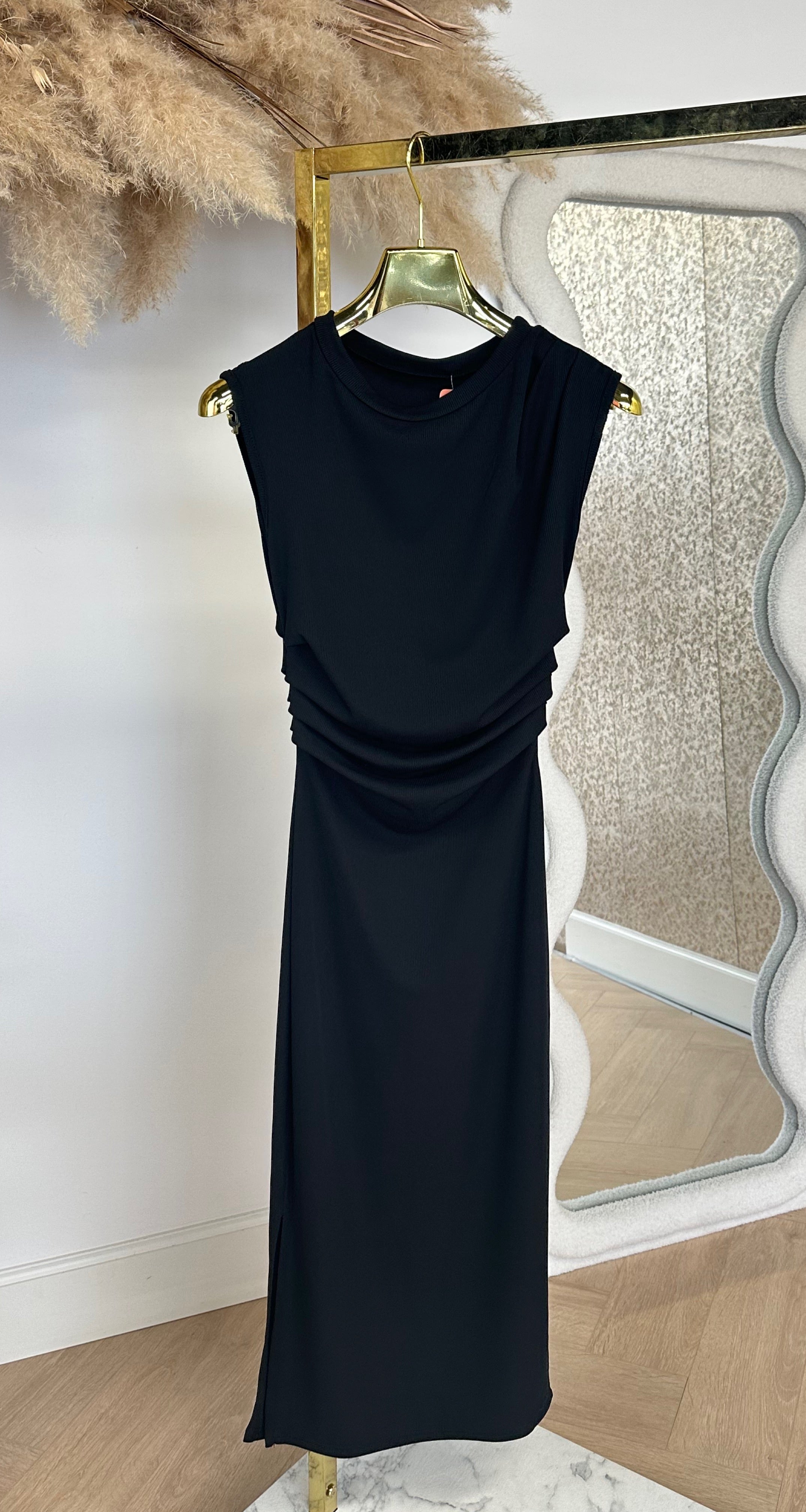 SMALL RIB DRESS BLACK