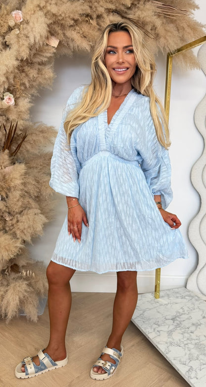 LUREX STRIPE DRESS 5439 ICEBLUE