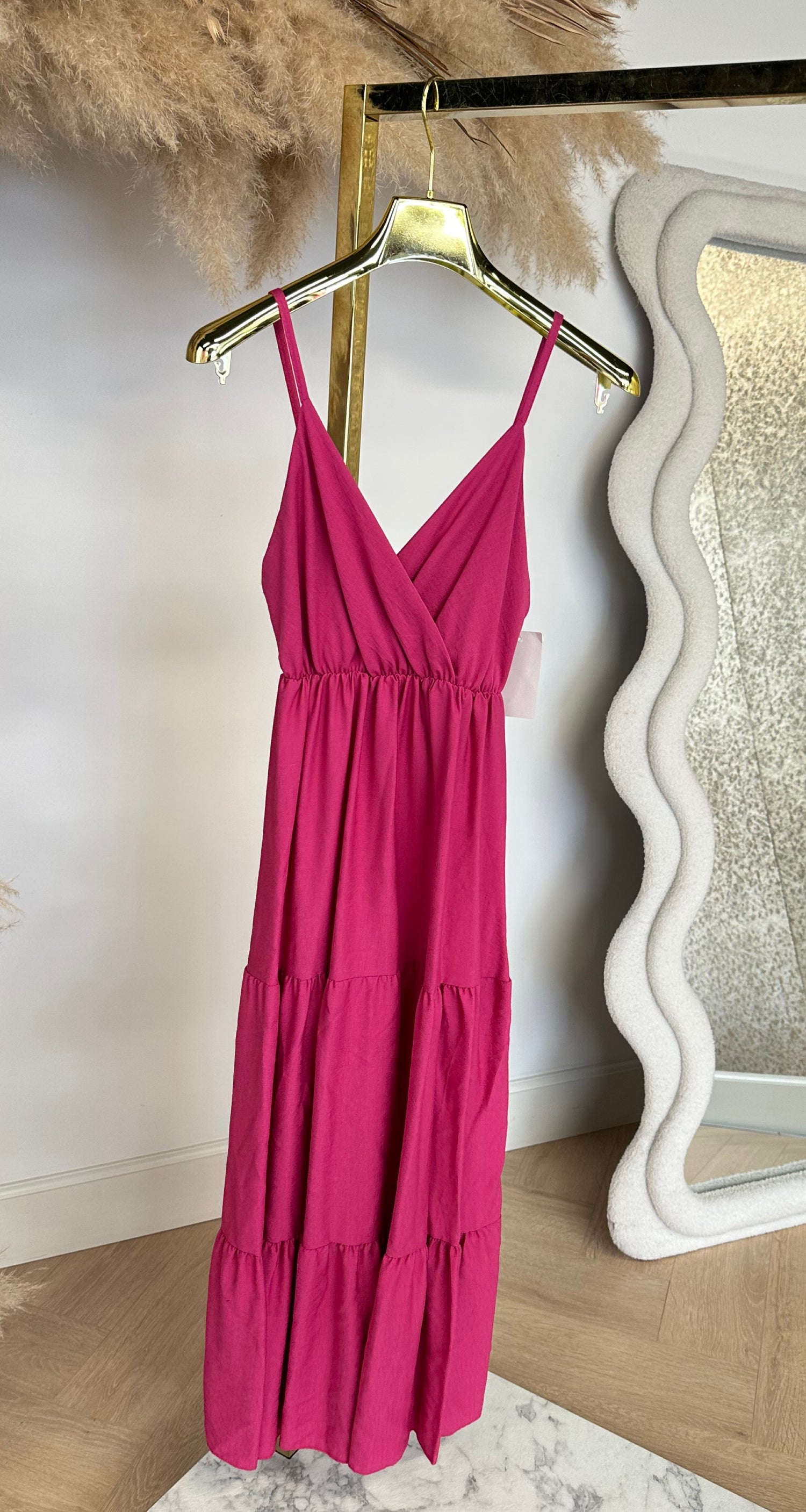FLOWY MAXI DRESS FUCHSIA