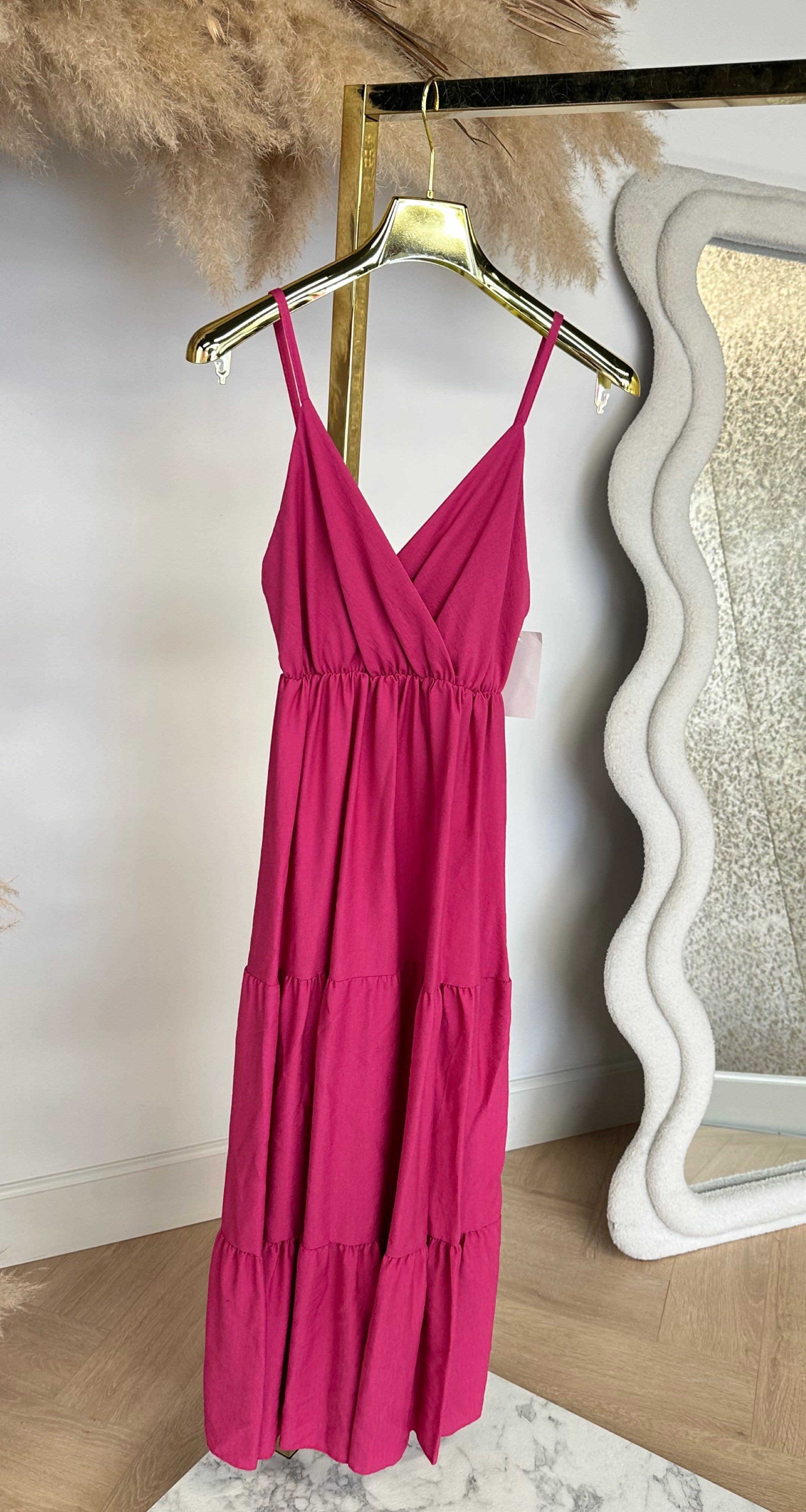 FLOWY MAXI DRESS FUCHSIA