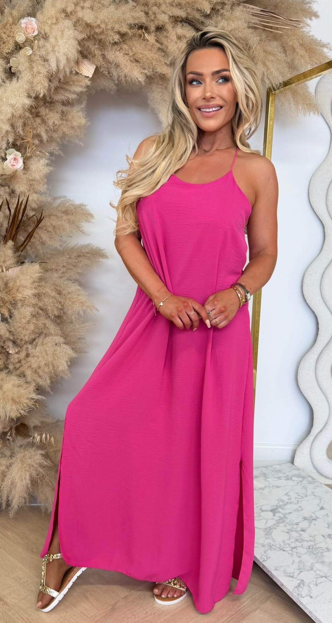 DAZY BOHI MAXI DRESS LOLLYPOPPINK