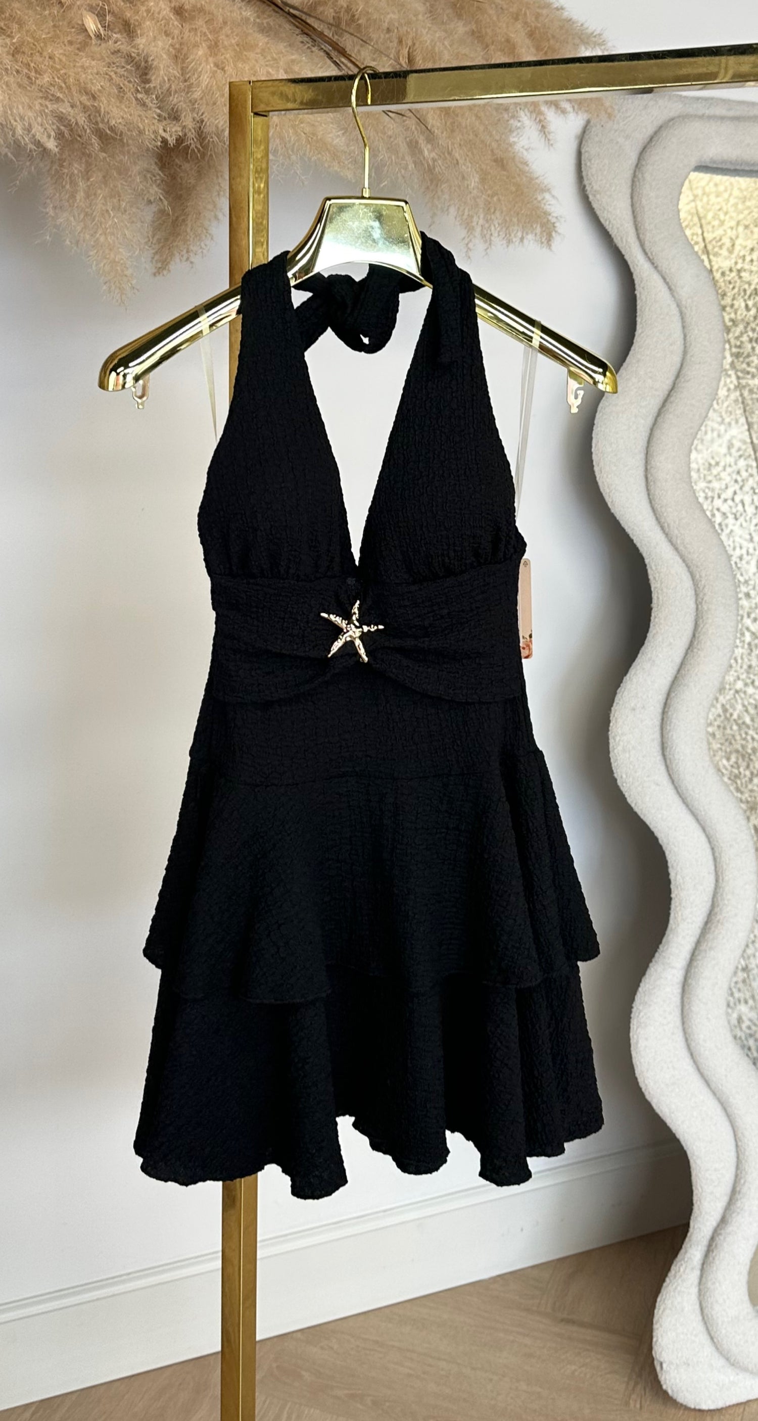 SEA HALTER DRESS BLACK