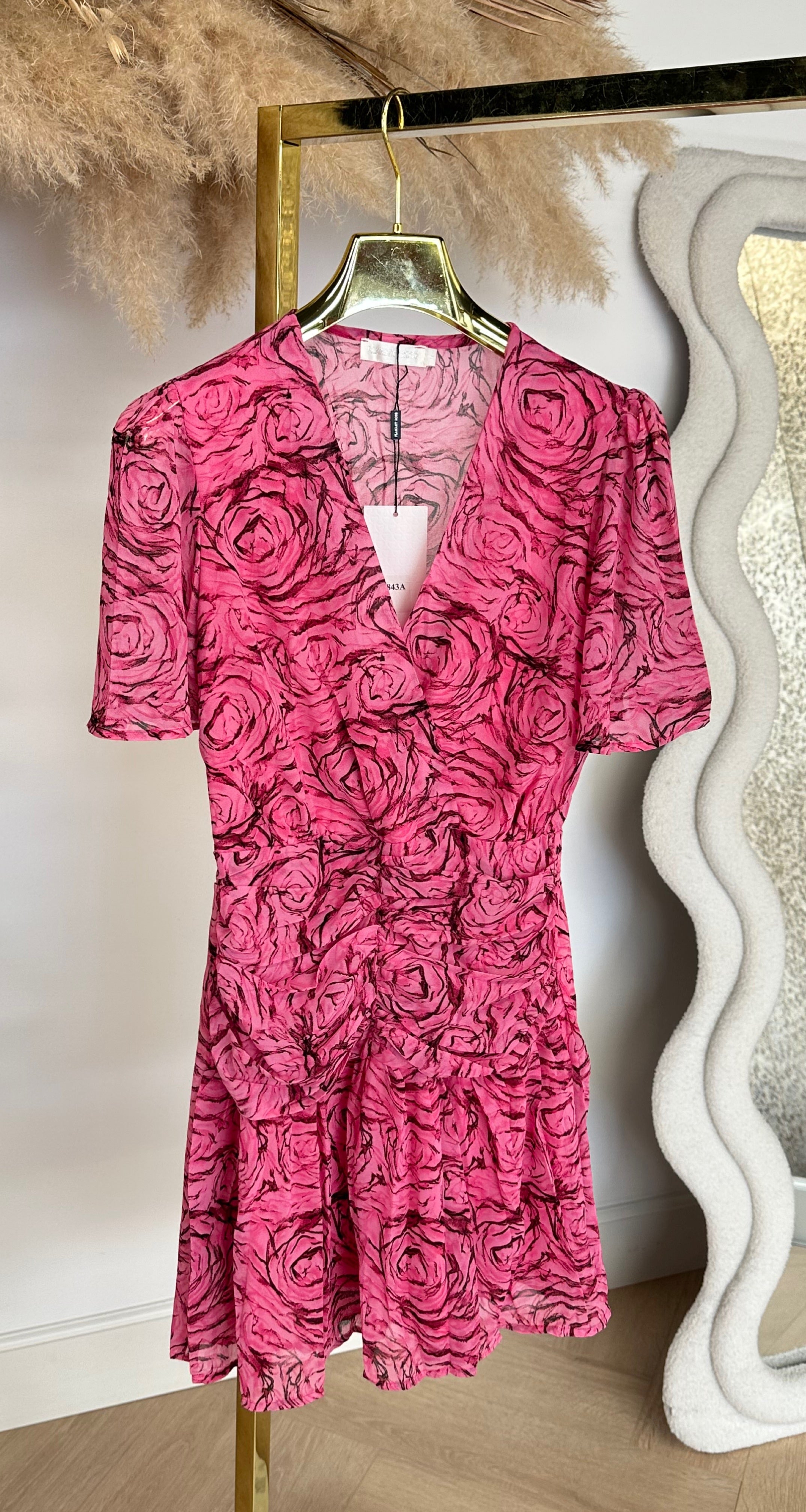 ROSY DRESS 4843 FUCHSIA/BLACK