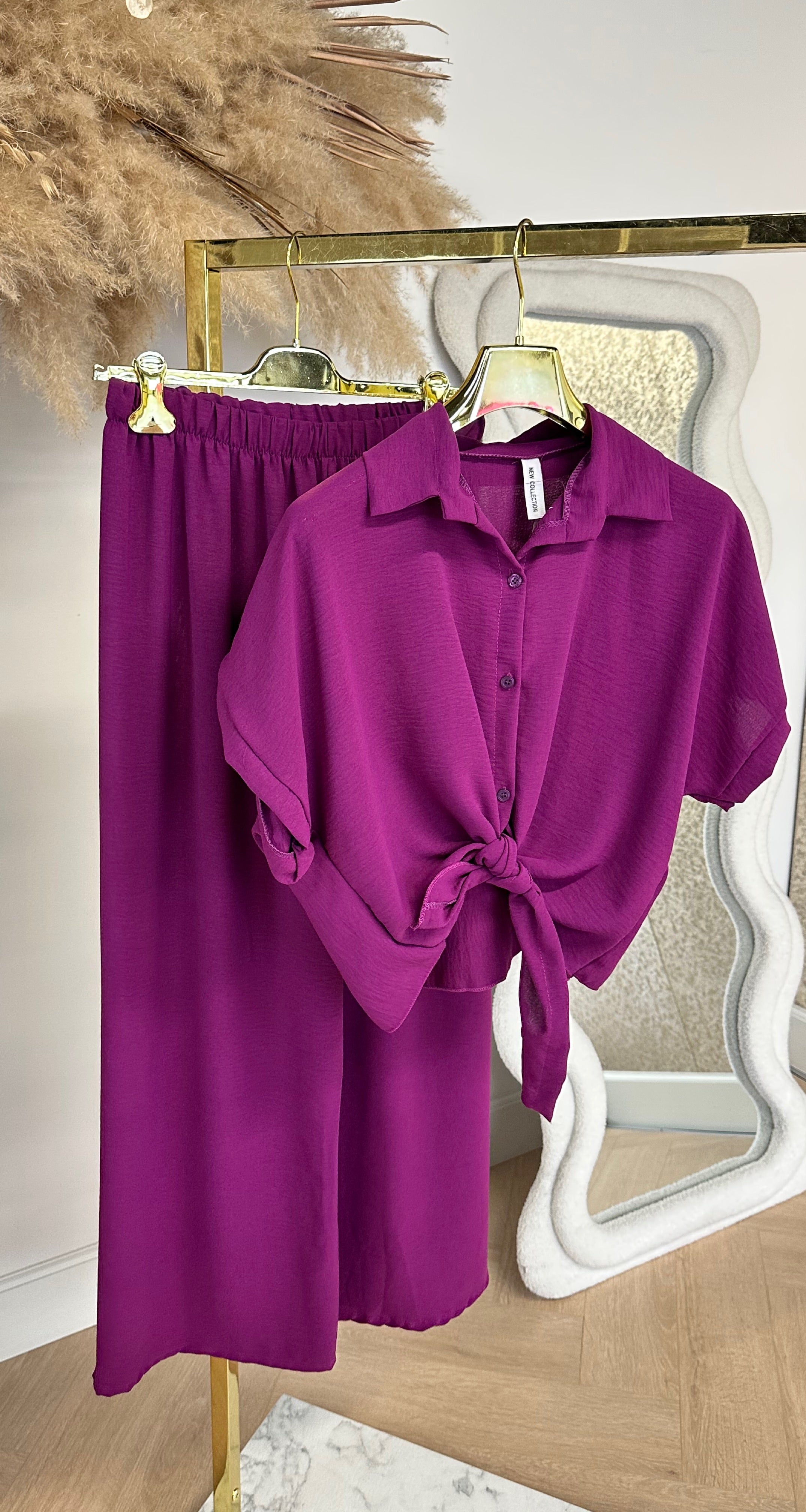 SIMPLE CLASSY CO-ORD SET AUBERGINE