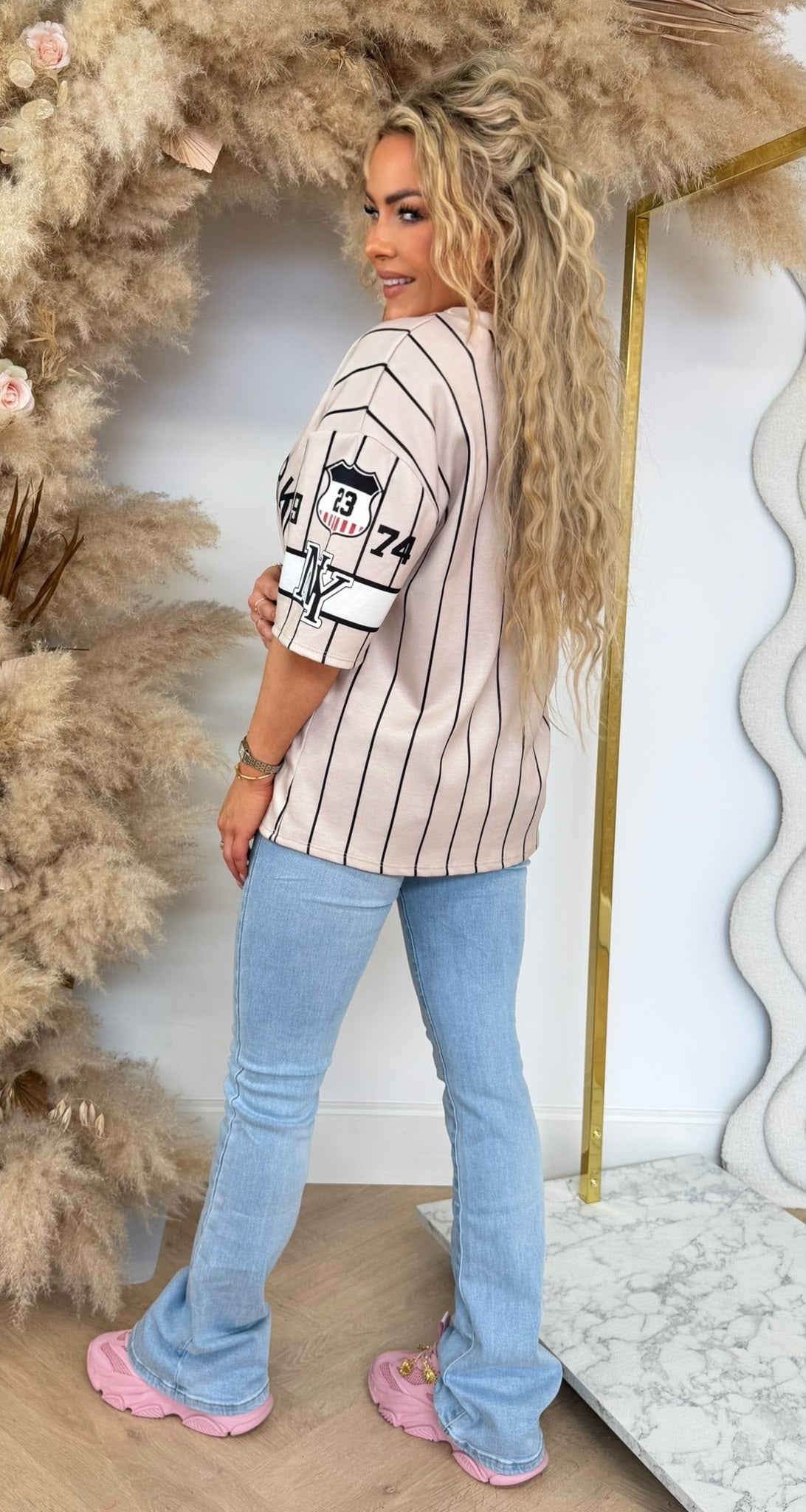 REBEL SPORTS BASEBALL SHIRT  BEIGE