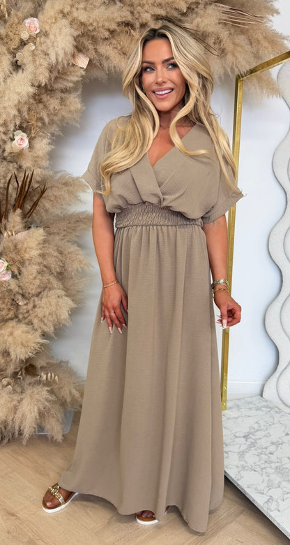 BORDY DRESS DARKBEIGE