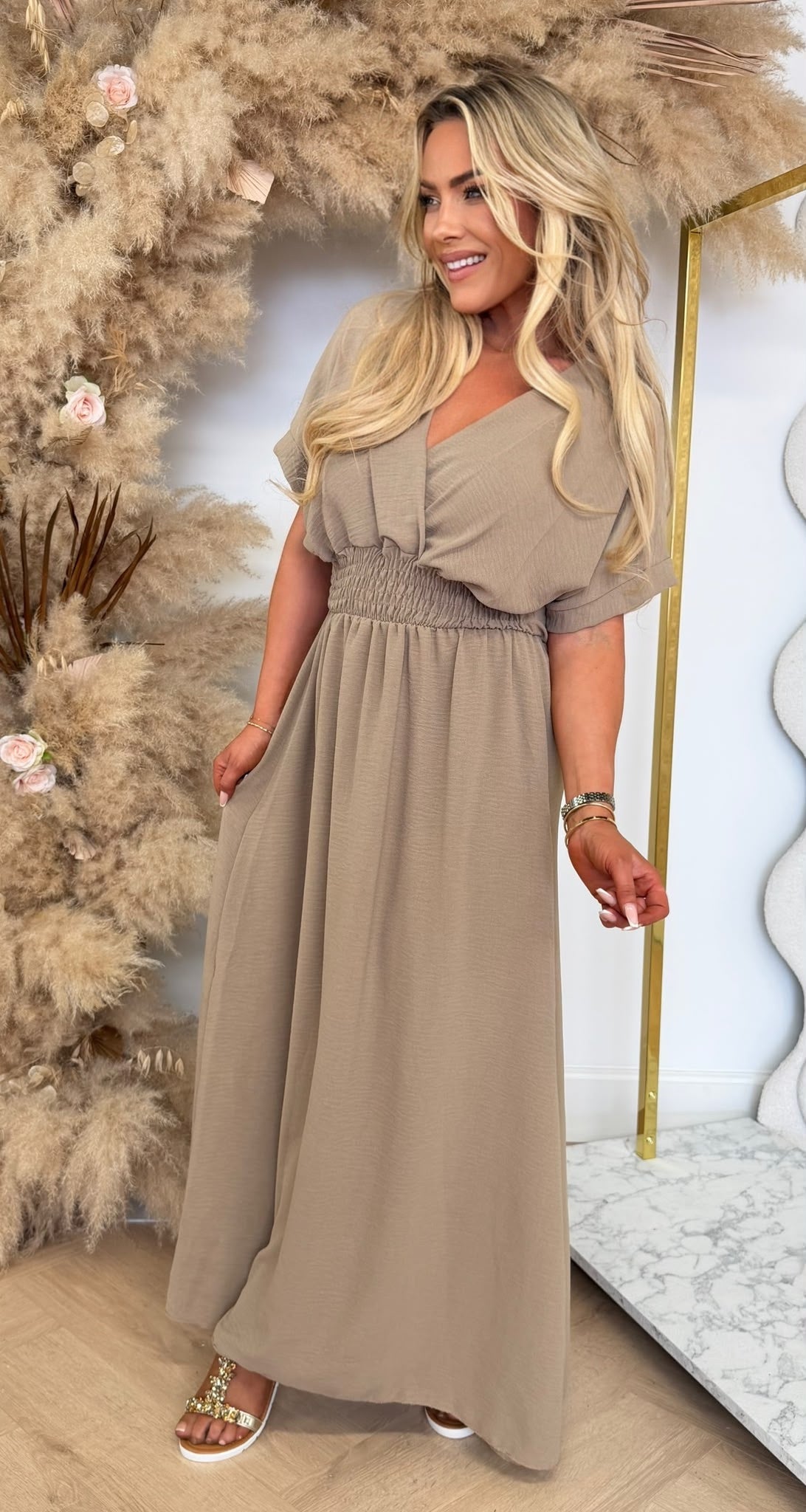 BORDY DRESS DARKBEIGE
