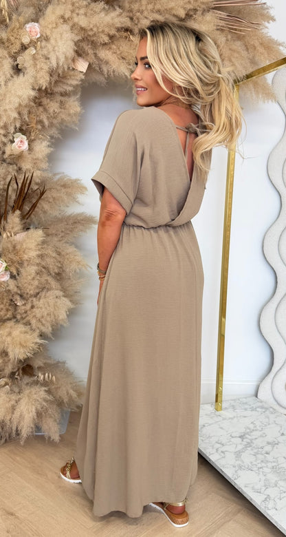 BORDY DRESS DARKBEIGE