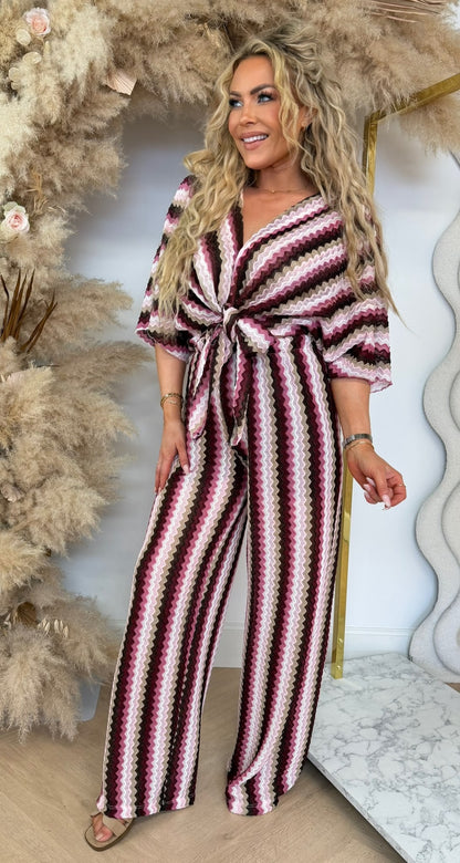 DREAMY SUMMER KNOOP CO ORD SET BORDEAUX