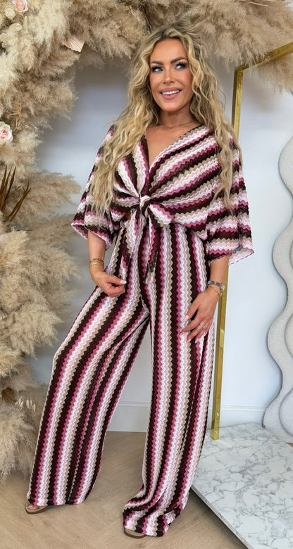 DREAMY SUMMER KNOOP CO ORD SET BORDEAUX