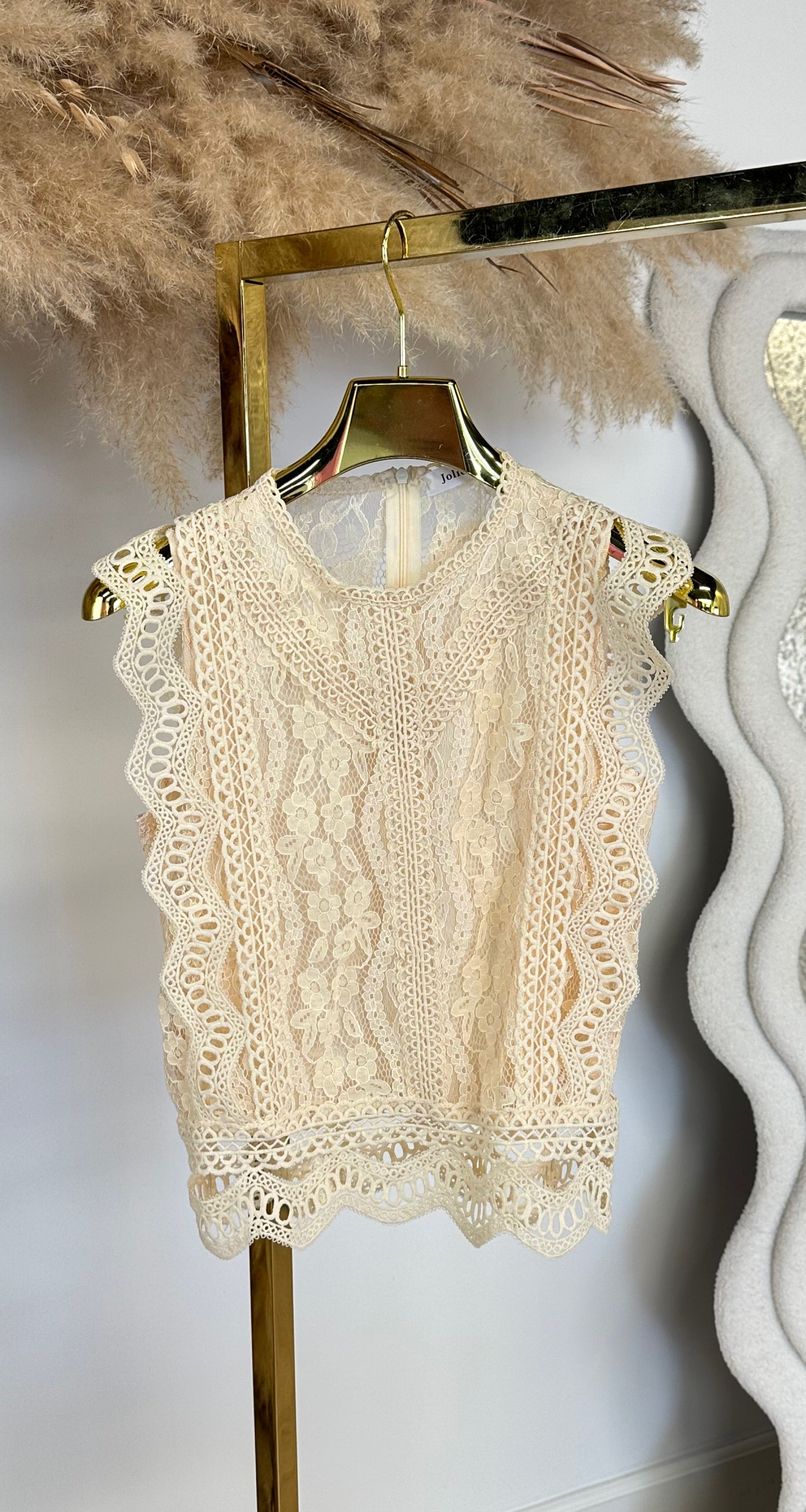 LACE ALLURE TOP 2109 BEIGE