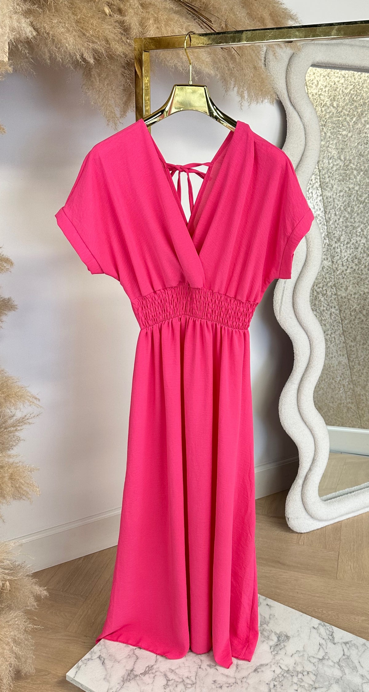 BORDY DRESS FUCHSIA