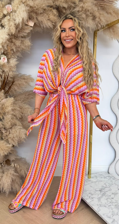 DREAMY SUMMER KNOOP CO ORD SET ORANGE