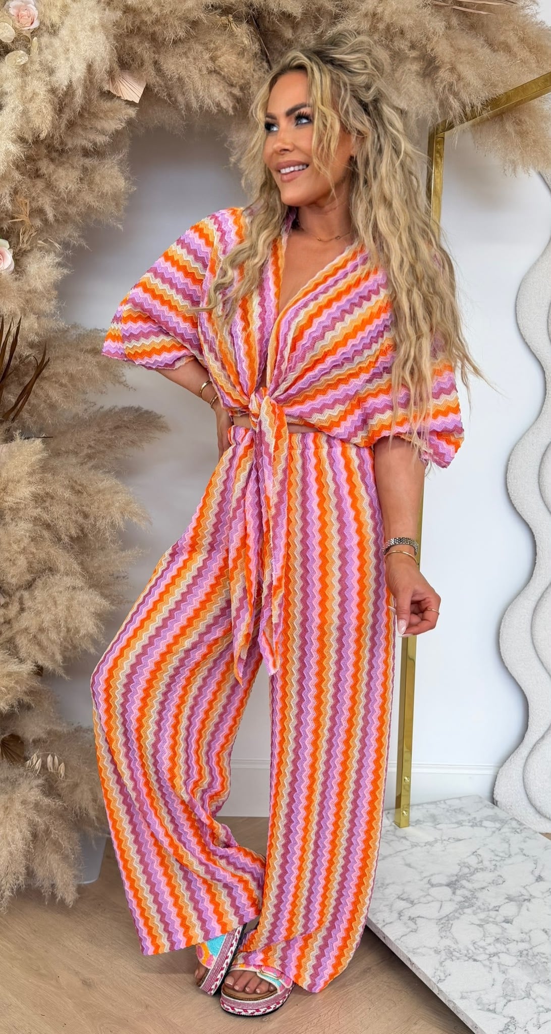 DREAMY SUMMER KNOOP CO ORD SET ORANGE