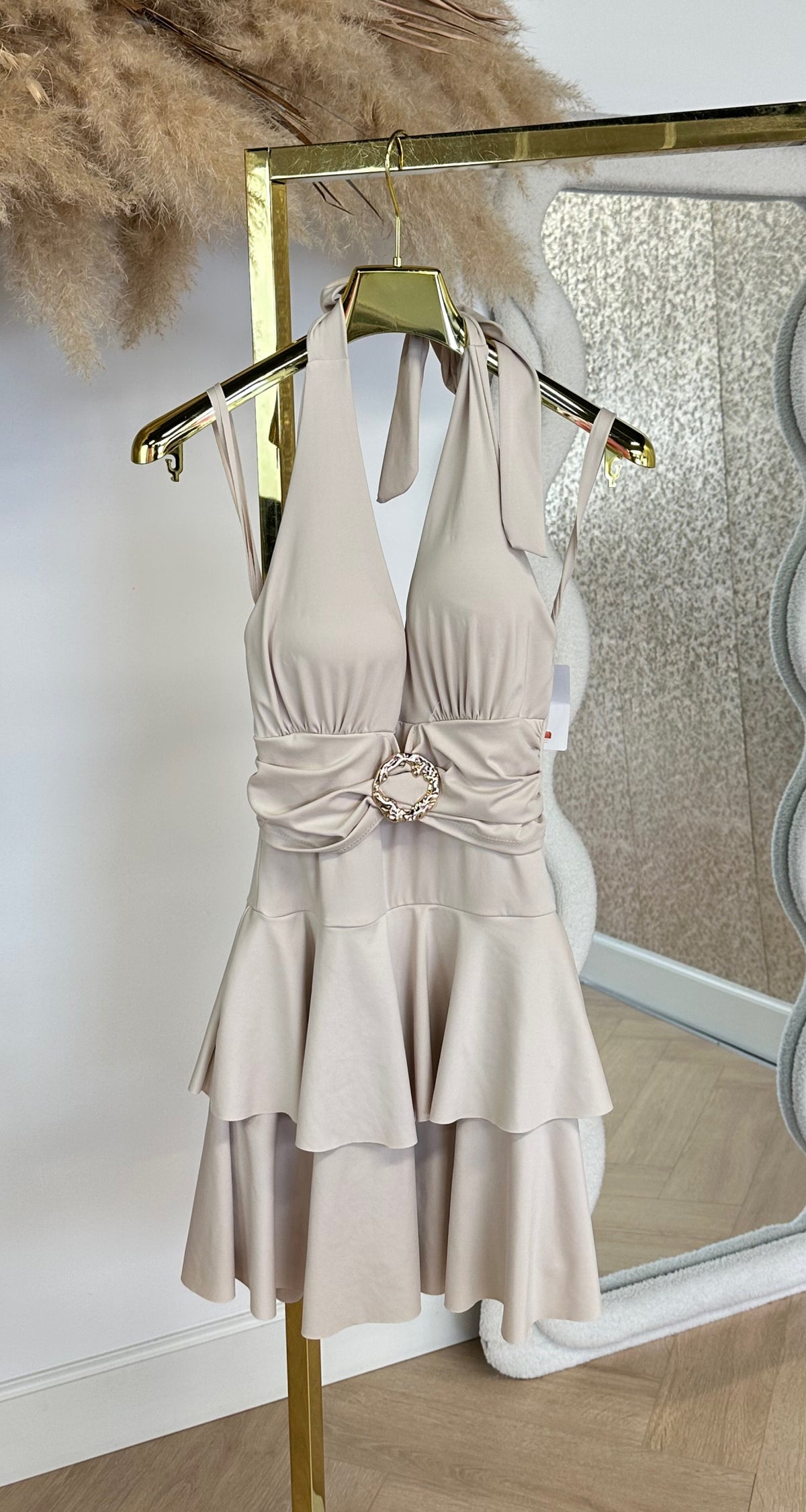 AIMEE HALTER PLAYSUIT BEIGE