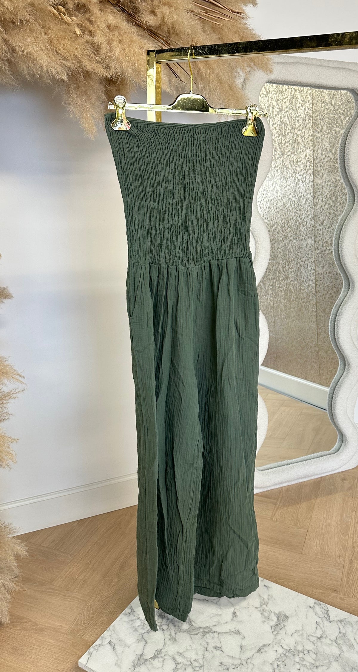 ELIN STRAPLESS JUMPER ARMYGREEN