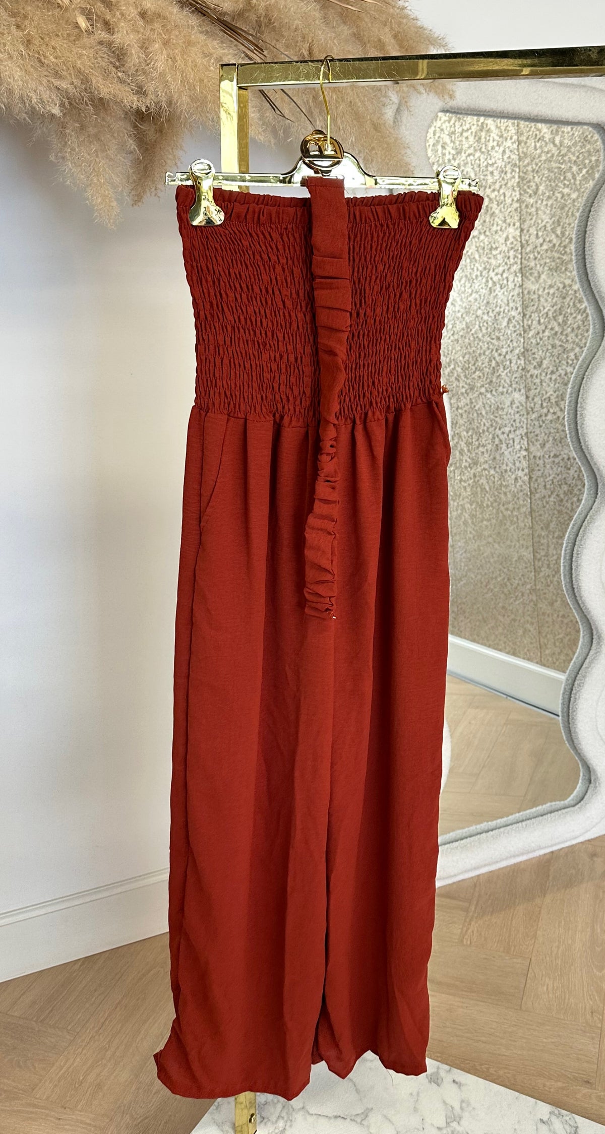 SANDY BELT STRAPLESS JUMPSUIT TERRACOTTA