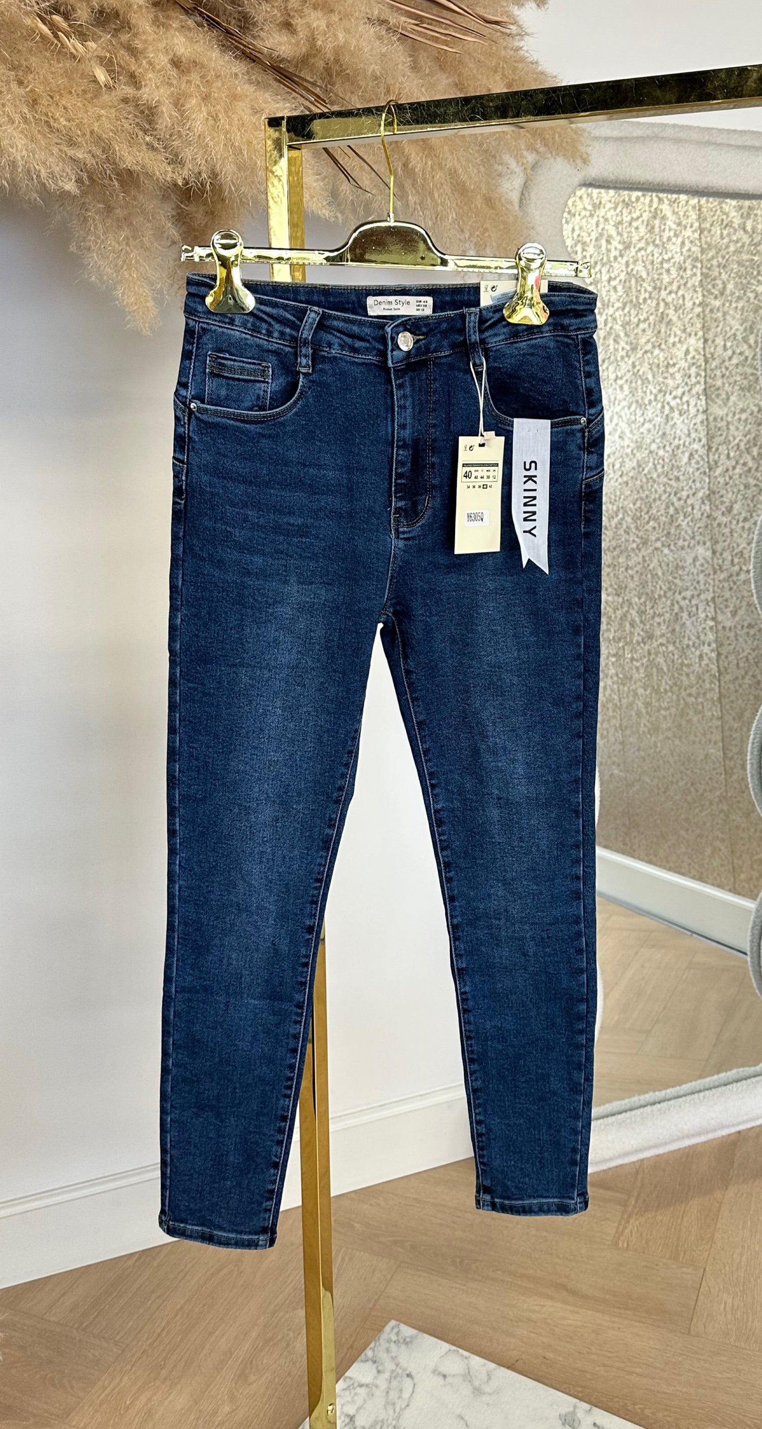 DENIM LOOK SKINNY JEANS 6305Q DARKBLUE