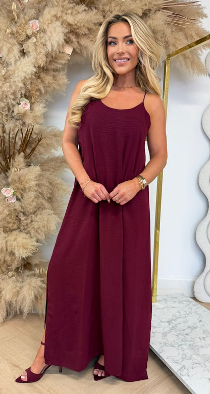 DAZY BOHI MAXI DRESS BURGUNDY
