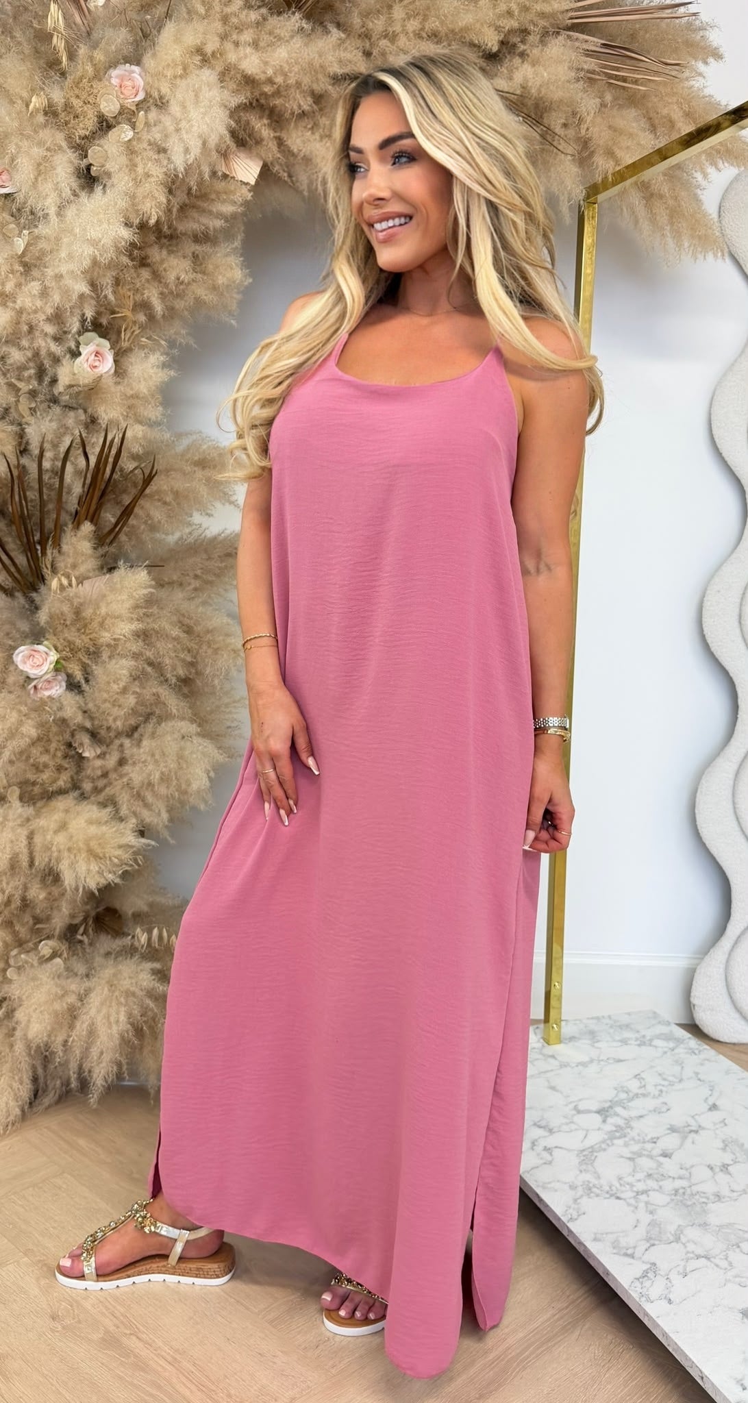 DAZY BOHI MAXI DRESS OLDPINK