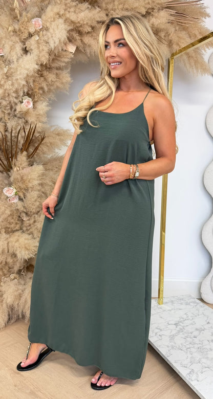 DAZY BOHI MAXI DRESS ARMYGREEN