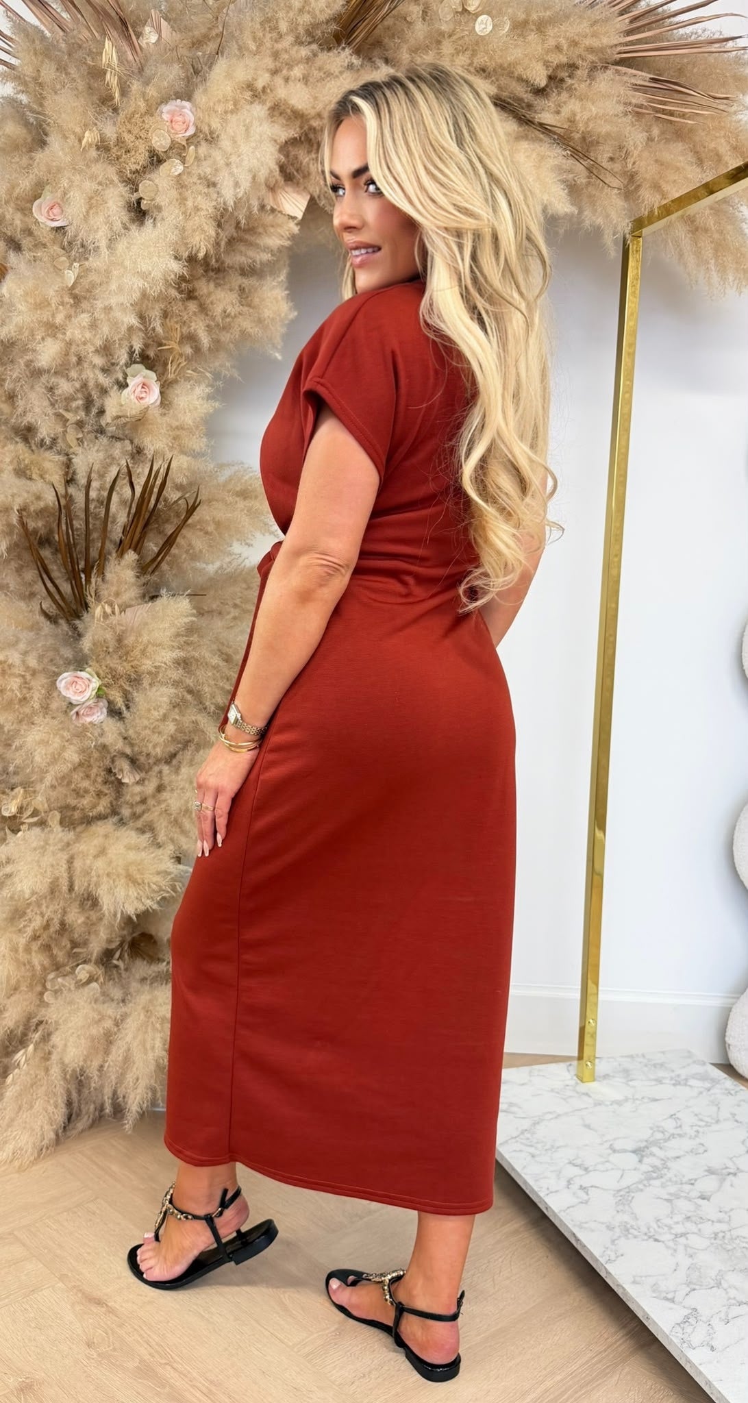 STRIKKY Langes Kleid Hellrosa