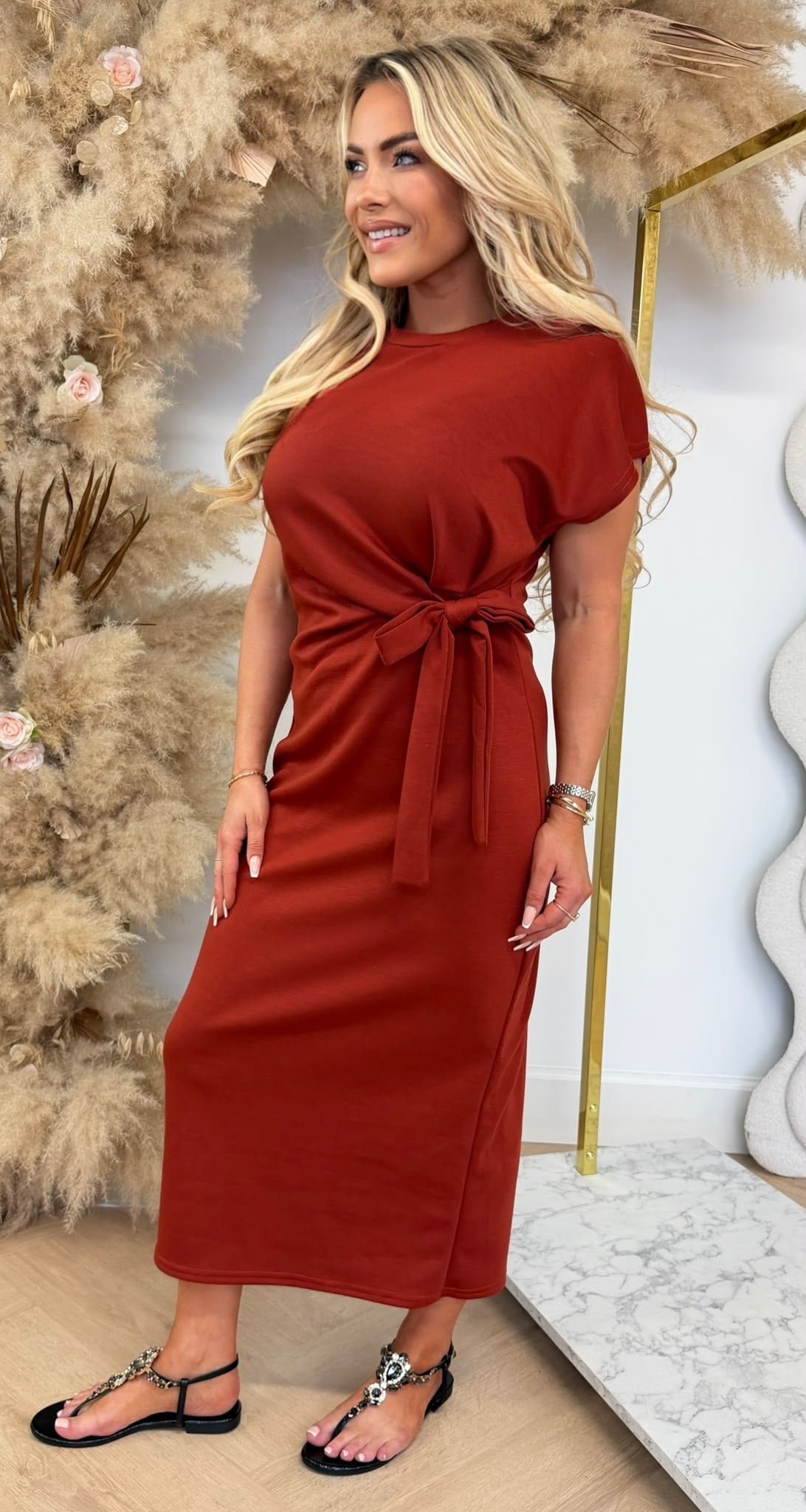 STRIKKY Langes Kleid Hellrosa