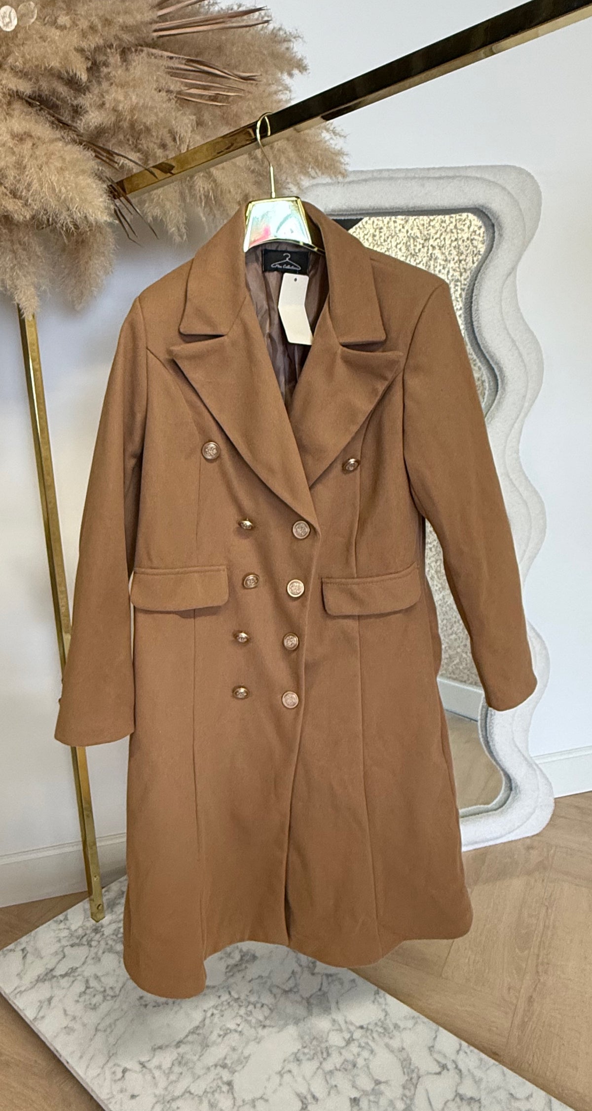 BUTTONED TRENCH COAT CAMEL