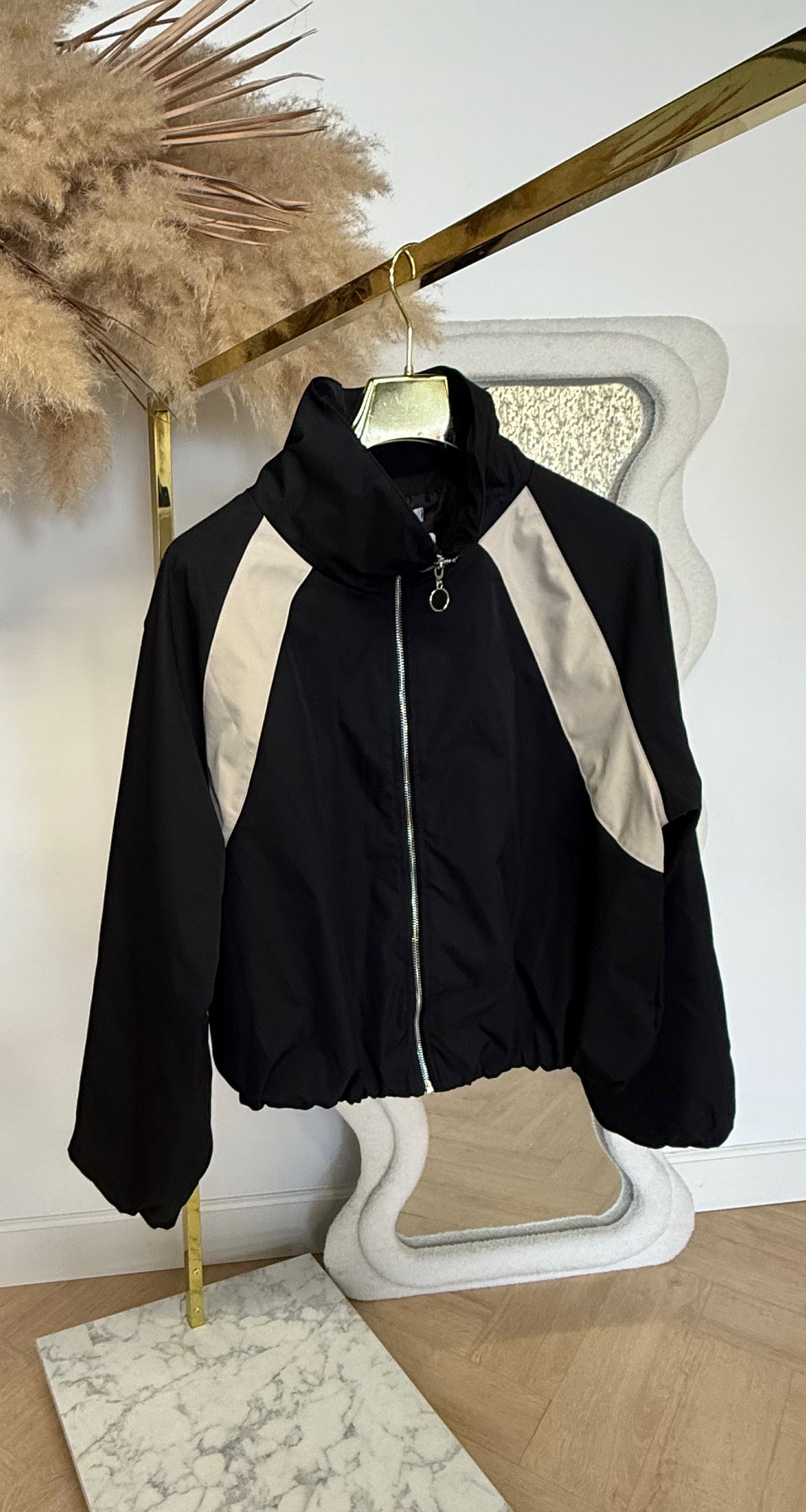 BOMBER STRIPE JACKET BLACK