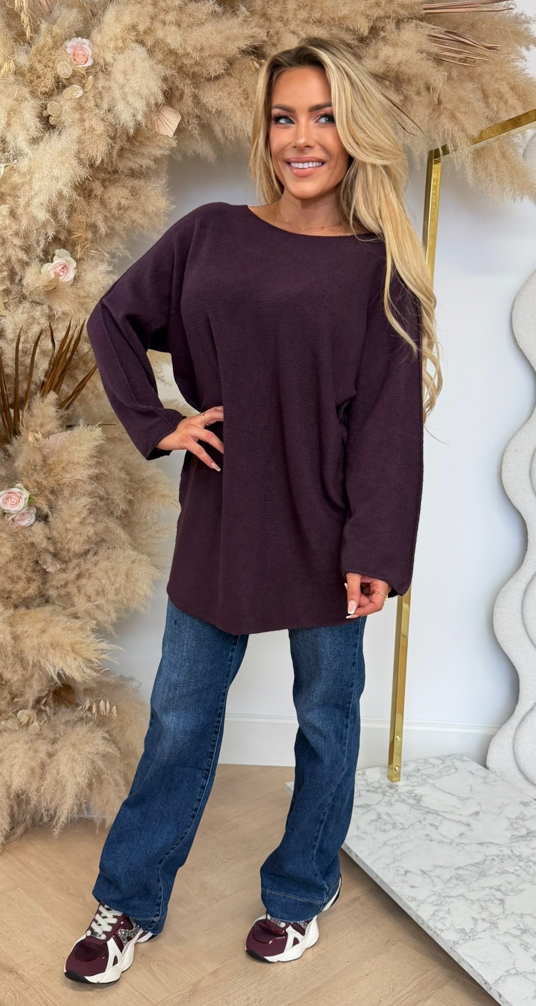 KIMMY SOFT LONG TOP DARKPURPLE