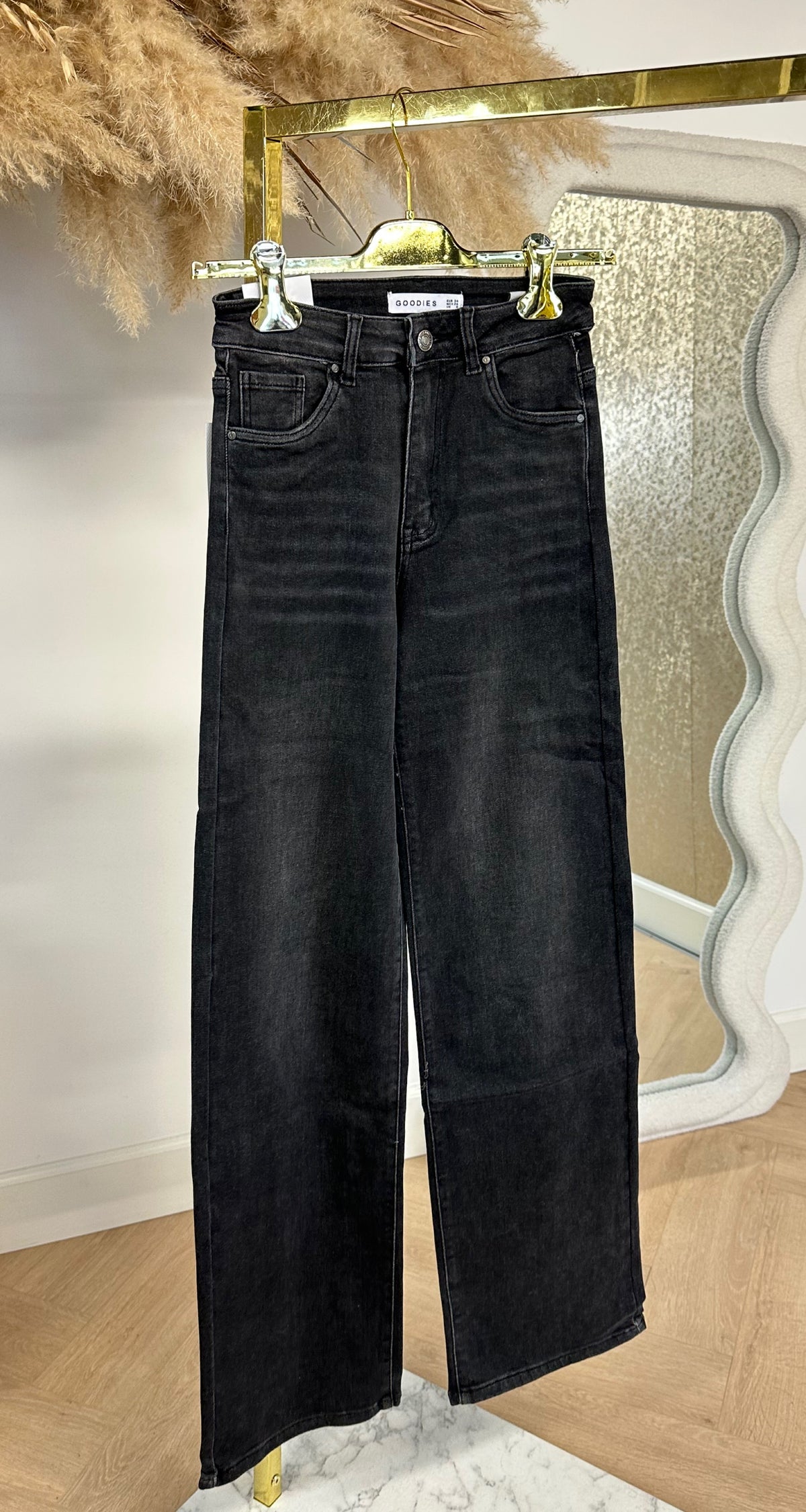 WIDE LEG SUPER STRETCH LONG JEANS 2760 DARKGREY