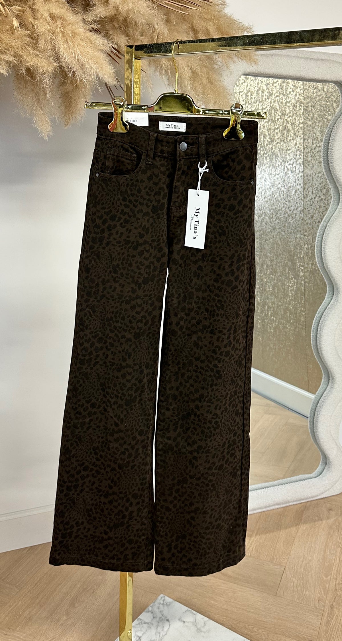 LEOPARD STRAIGHT LEG JEANS 1877X CHOCO