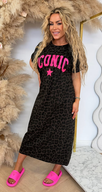NAYLA ICONIC STAR LEO DRESS DARKTAUPE