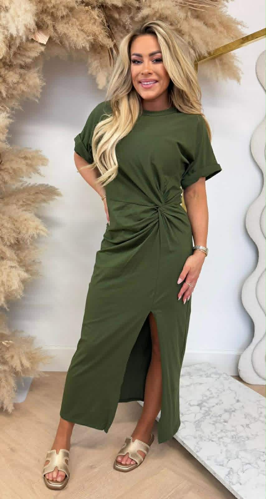 JADE KNOT MAXI DRESS ARMYGREEN