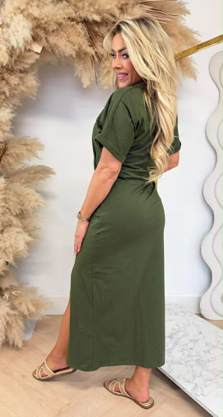 JADE KNOT MAXI DRESS ARMYGREEN