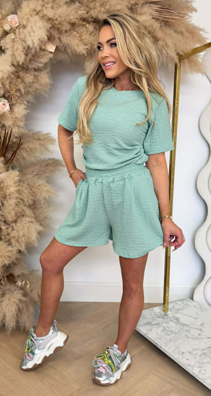 JULINE SET TOP + SHORT EMERALD GREEN
