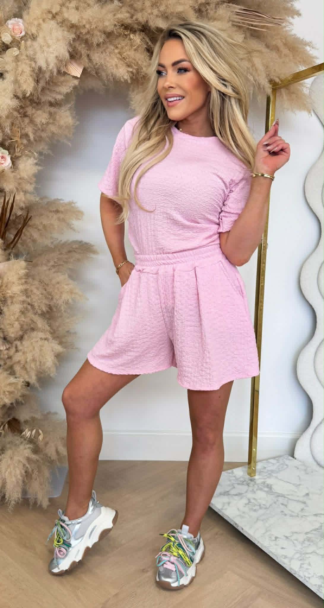 JULINE SET TOP + SHORT PINK