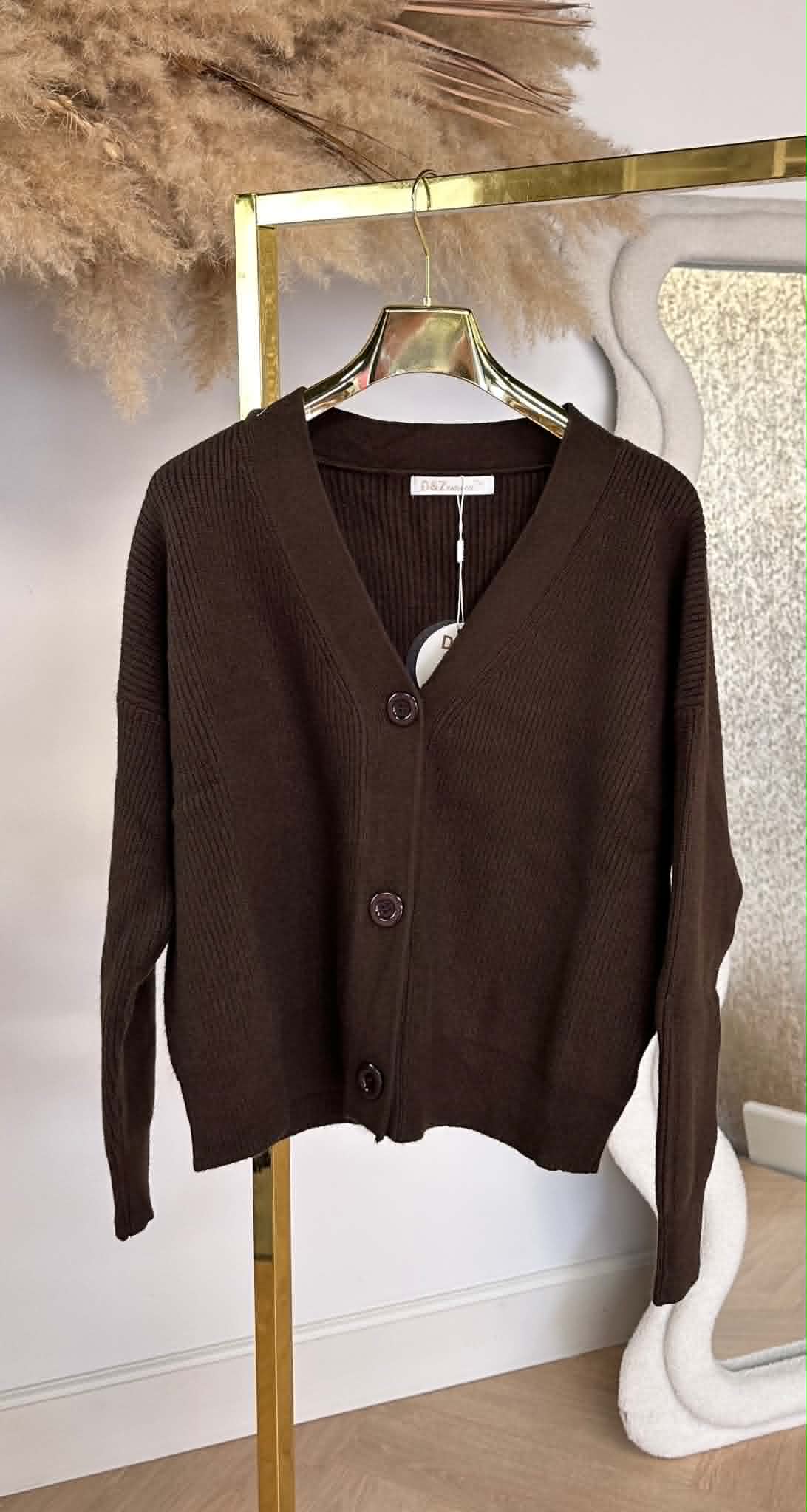 KNITTED VEST 8832 CHOCO