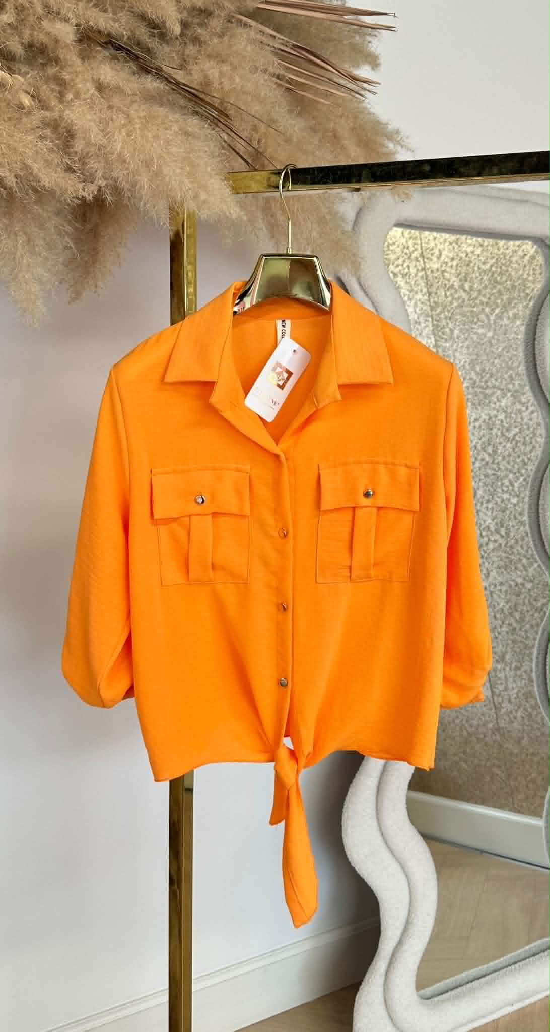 LARIS KNOOP BLOUSE NEONORANGE
