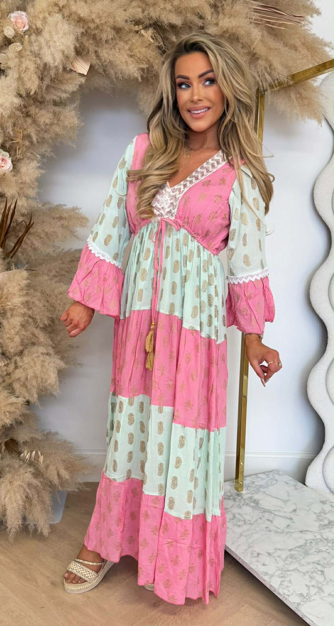 LEA LONG DRESS PINK