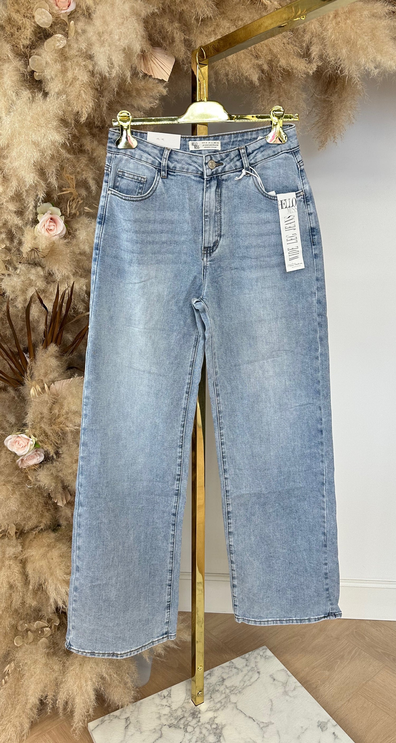 LEOPARD POCKET JEANS 1576-7 BLUE