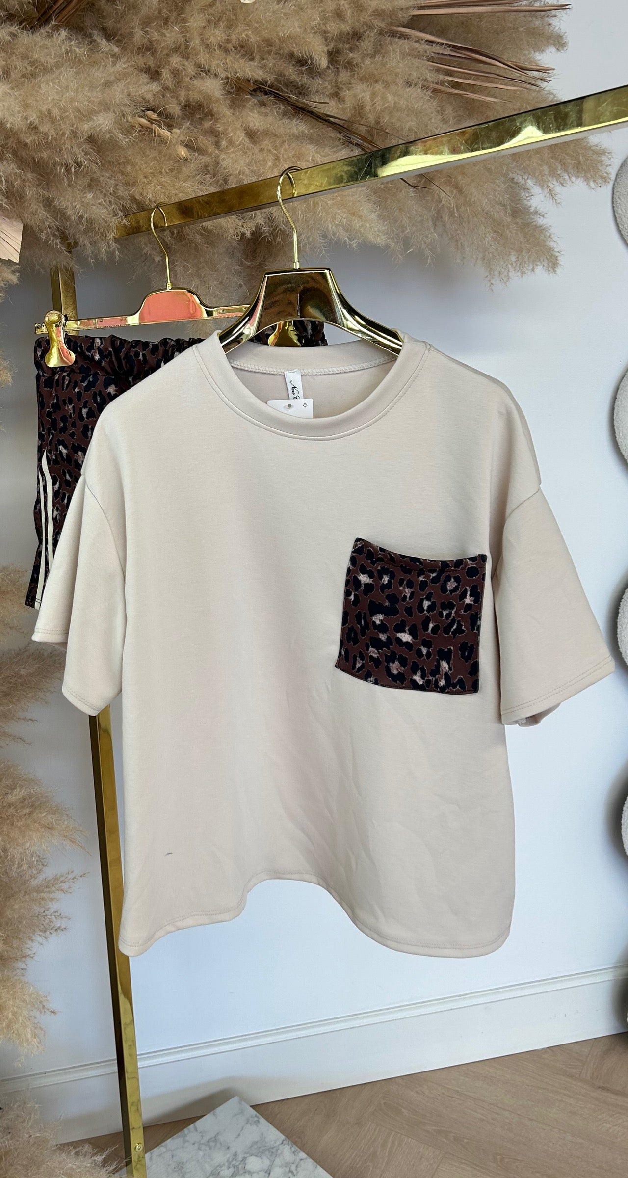 LEOPARD POCKET SET BEIGE