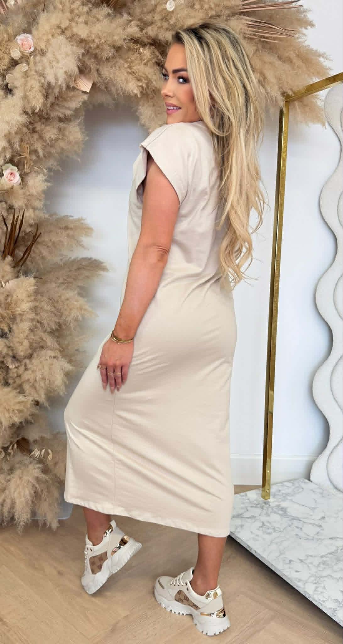 LINDSAY LONG DRESS BEIGE