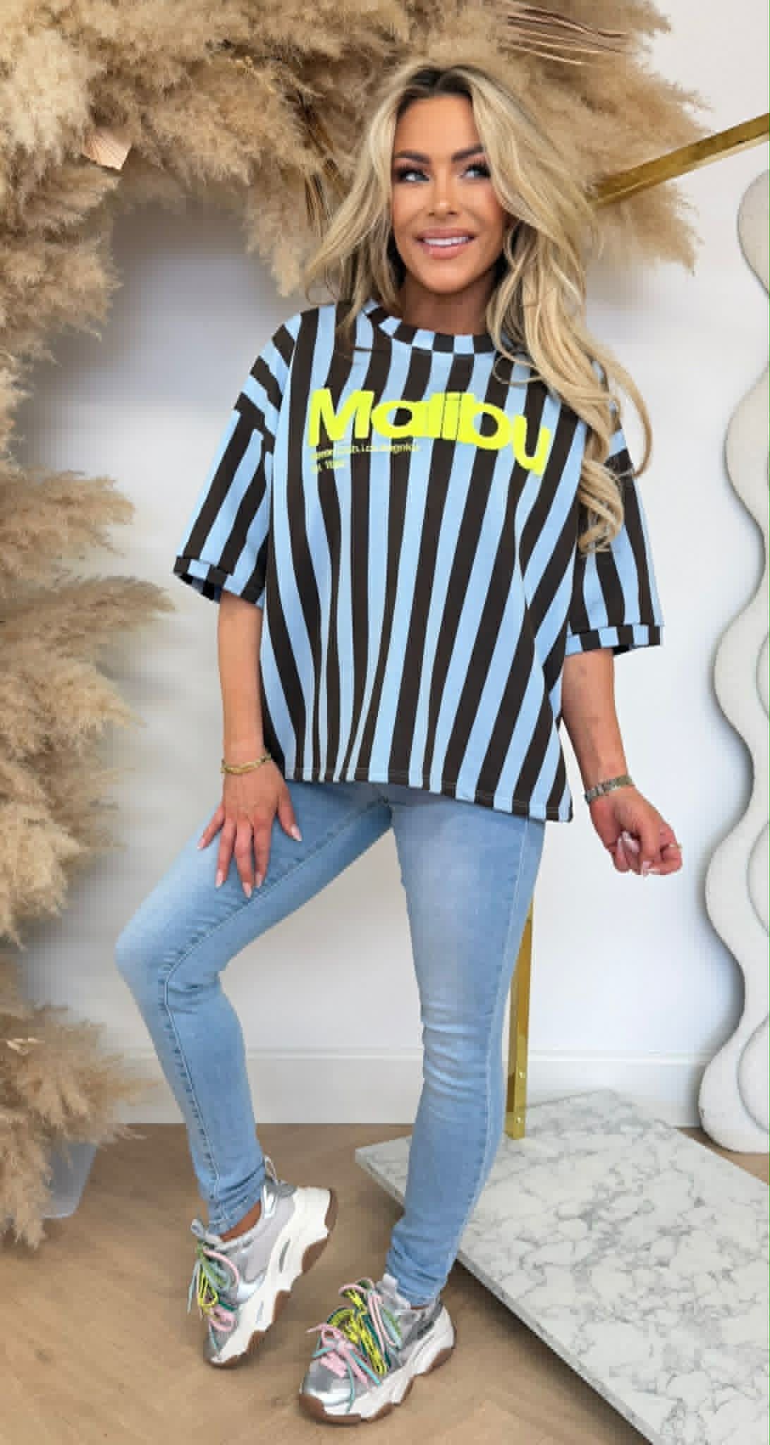 MALIBU STRIPE SHIRT 20614 BLUE