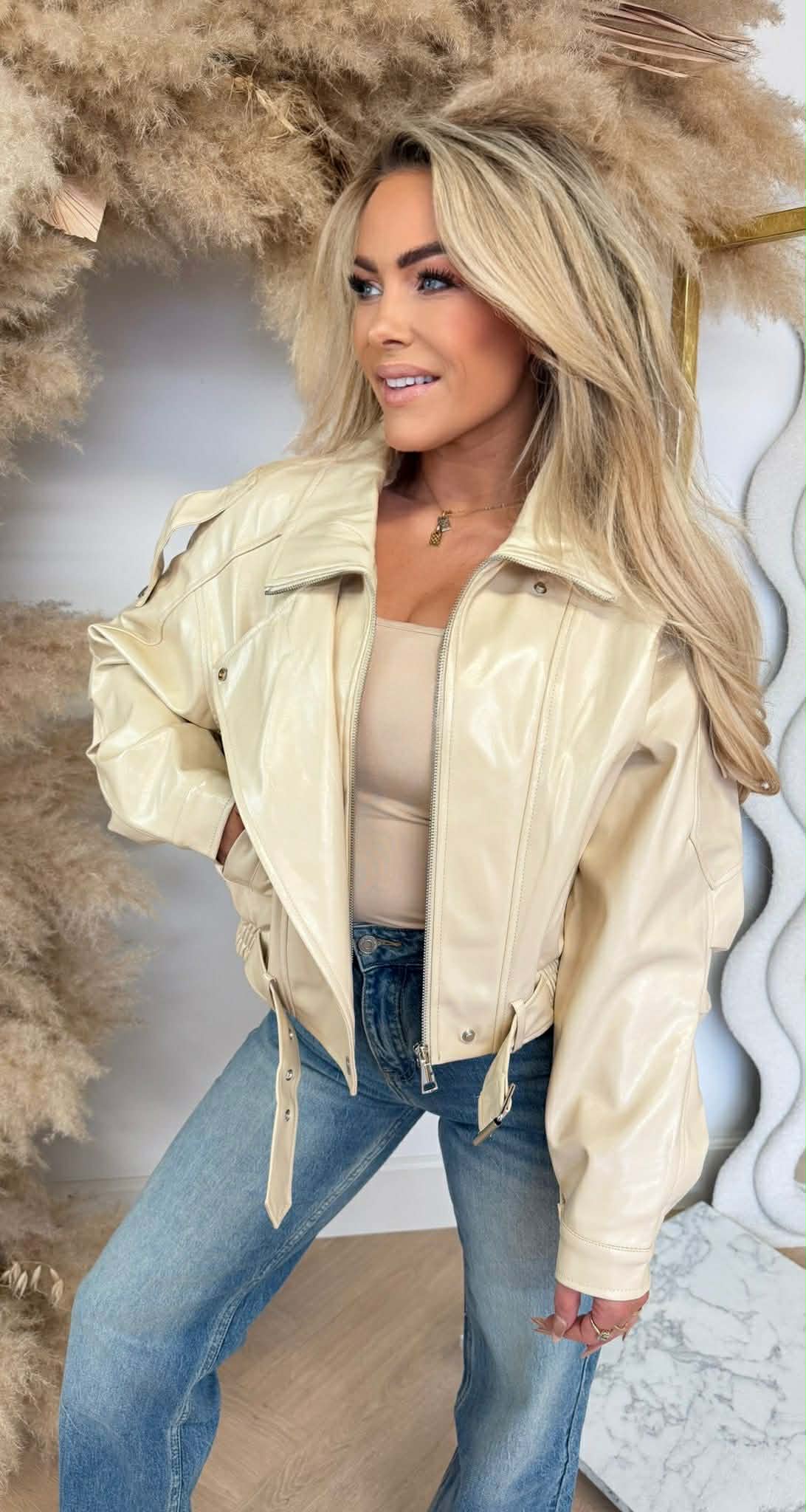 MUSTHAVE VEGAN JACKET 6238 LIGHTBEIGE